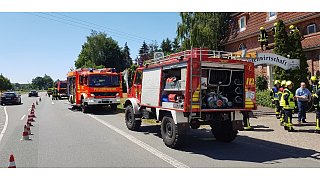 Belüftungsanlage der Gaststätte Heitmann in Pixel in Brand geraten