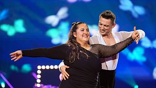Selfiesandra bei der dritten Show von Let's Dance