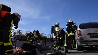 Katastrophenschutzübung auf der A 33 zwischen Halle und Borgholzhausen