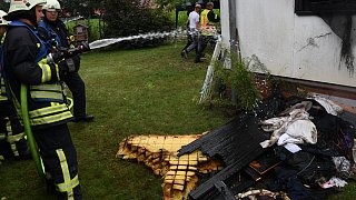Großeinsatz der Feuerwehr durch Zimmerbrand in Blankenhagen