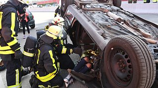 Katastrophenschutzübung auf der A 33 zwischen Halle und Borgholzhausen