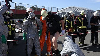 Katastrophenschutzübung auf der A 33 zwischen Halle und Borgholzhausen