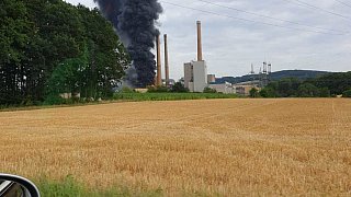 Kraftwerk in Veltheim brennt