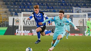 Arminia Bielefeld schlägt 1860 München 2:0.