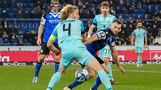 Arminia Bielefeld schlägt 1860 München 2:0.