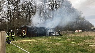 Pferdestall in Flammen