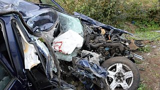 Lastwagen auf der B61 in Rheda-Wiedenbrück verunfallt