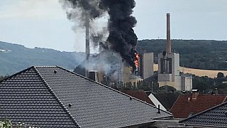 Kraftwerk in Veltheim brennt