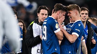 Pokalsensation in Bielefeld : Arminia Bielefeld fährt nach Berlin