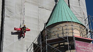 Höhenrettungsübung am Paderborner Dom