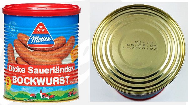 Die Firma Metten Fleischwaren GmbH & Co. KG ruft die Dicke Sauerländer Bockwurst zurück. - © Fa. Metten Fleischwaren GmbH & Co. KG