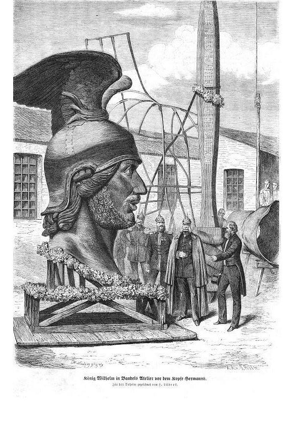 Kaiserlicher Arbeitsbesuch. Immer wieder informierte sich der preußische König Wilhelm, der später Deutscher Kaiser wurde, in Bandels Atelier über den Fortgang der Arbeiten. - © Repros: Horst Biere / Quelle: Landesmuseum
