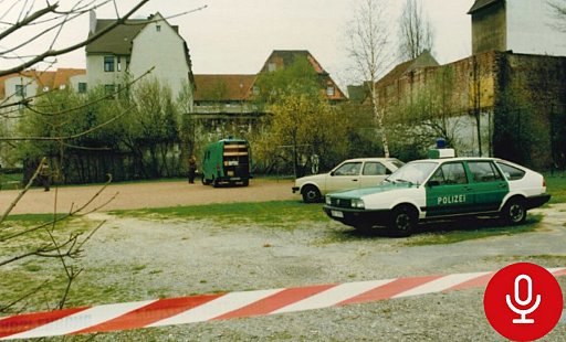 Der Tatort: In einem Gebüsch dieses Abenteuerspielplatzes an der Albrechtstraße fanden zwei Mädchen den Leichnam von Erhard Büker. - Polizei Bielefeld