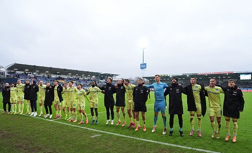 Hertha BSC feiert in Kiel. - Marcus Brandt/dpa