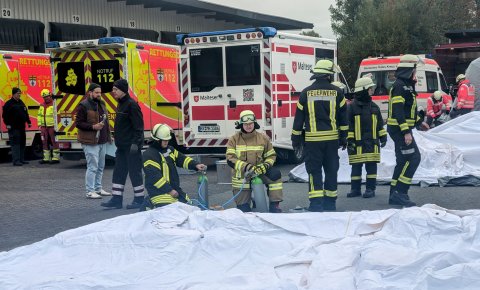 Steinheim: Rettungskräfte und Feuerwehr üben den Katastrophenfall