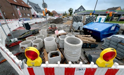 Baustelle an der Brockhäger Straße in Gütersloh