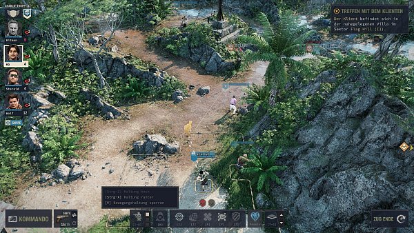 Die taktischen Kämpfe sind rundenbasiert. Hier bewegen wir unseren Sanitäter – und sehen auch gleich, welchen Gegner er aufs Korn nehmen kann. - © THQ Nordic