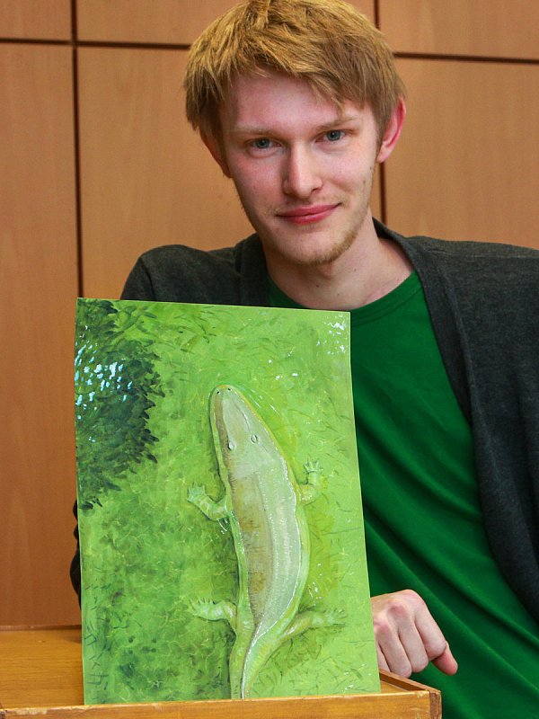 Joshua Knüppe hat sein mögliches Aussehen gemalt. - © Andreas Zobe