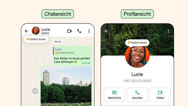 So soll die neue Funktion "Info" laut Whatsapp Webseite aussehen. - © Screenshot/Whatsapp
