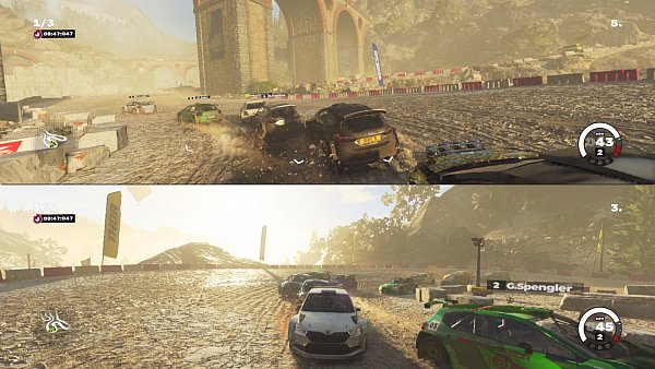 Was uns besonders freut, ist, dass wir sowohl die Karriere als auch den Arcade-Modus mit bis zu vier Spielern zusammen auf der Couch spielen können. - © Codemasters