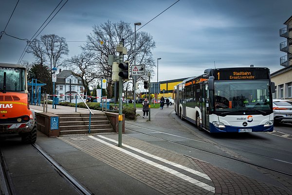 Die Bielefelder Stadtbahn Richtung Schildesche fuhr nicht mehr. - © Sarah Jonek