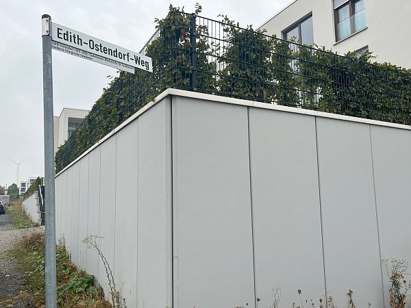 Einige Straßenschilder stehen schon im Wohnquartier Springbach Höfe. - © Josefin Stein