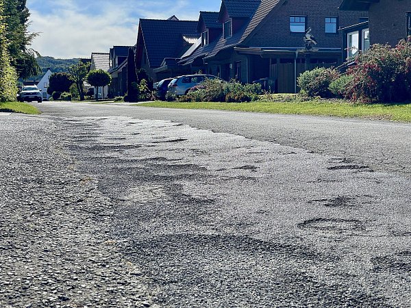 Deutlich zu erkennen ist, in welchem Zustand sich die Straße Niederbrake befindet. - © Heike von Schulz