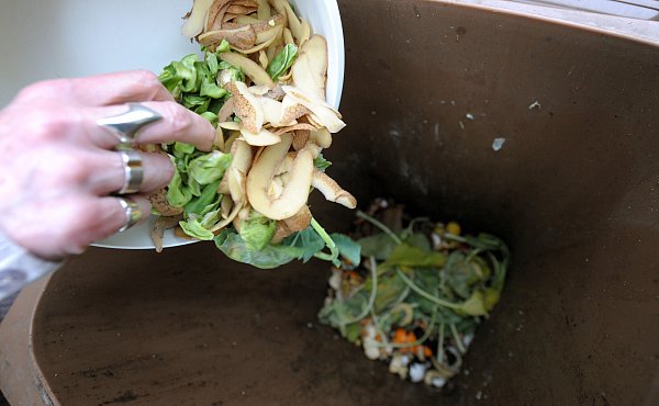 Biomüll sollte ohne Plastiktüte in die Biotonne kommen - selbst wenn es sich um kompostierbare Tüten handelt. - © Peter Steffen/dpa