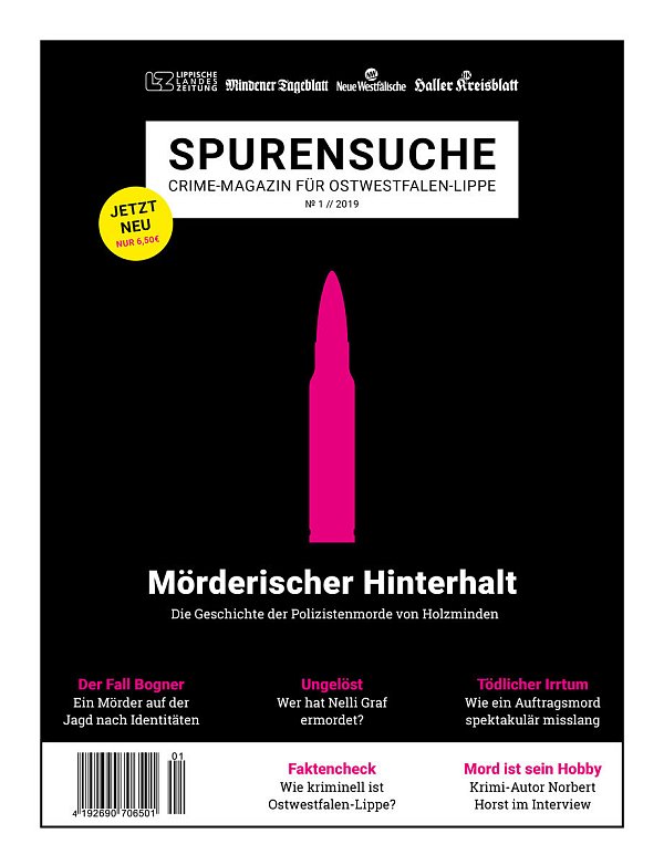 In der ersten Ausgabe geht es um die Polizistenmorde von Holzminden, den ungelösten Mord an Nelli Graf und wir fragen: "Wie kriminell ist Ostwestfalen-Lippe?" - © NW