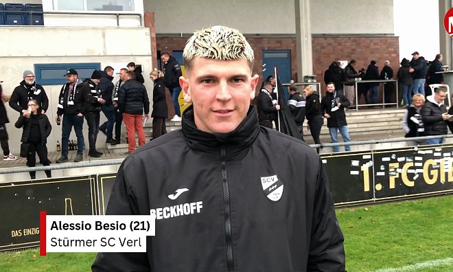 SC Verls Stürmer Alessio Besio zieht mit seinem Team ins Halbfinale des Krombacher-Westfalenpokals ein. - Philipp Bülter