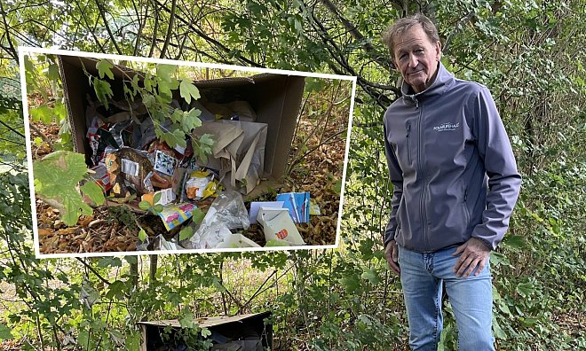 Hans Rüter beschwert sich über wilden Müll. - Shannon-Lee Bendig