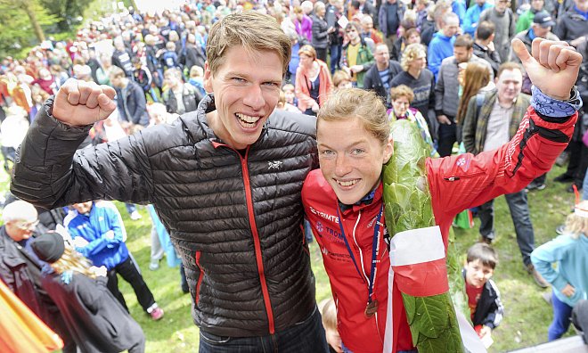 Florian Reichert und Hilde Aders sind die schnellsten Läufer des Hermannslaufs 2015. - Christian Weische