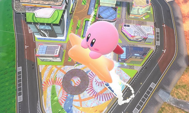 Dauer-Action am Boden und in luftiger Höhe: Bei «Kirby Air Riders» bleibt kaum Zeit, die Landschaft zu bewundern. - Nintendo/dpa-tmn