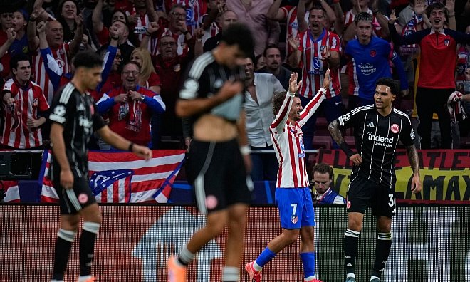 Eintracht Frankfurt war bei Atlético Madrid chancenlos. - Manu Fernandez/AP/dpa