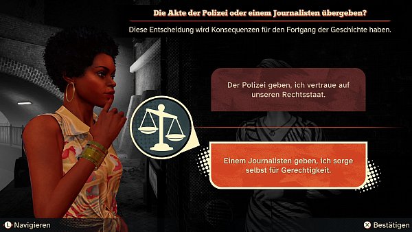 Auch wenn wir natürlich auf unseren Rechtsstaat vertrauen, geben wir die Akte lieber einem Journalisten. Das hat dann auch wirklich Folgen im Spielablauf und erhöht den Wiederspielwert. - © Microids
