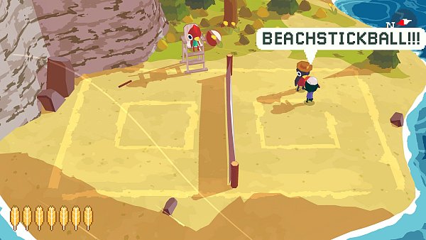 Beachstickball! Erinnerte uns an den Film "Baseketball", wo es um eine Mischung aus Basketball und Baseball geht. Bei Beachstickball schlagen wir mit Ästen einen Strandball übers Netz. - © adamgryu