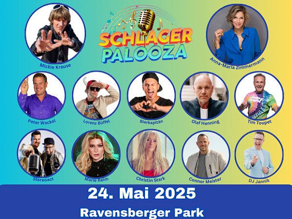 Das Line-Up des Schlagerpalooza-Festivals in Bielefeld kann sich sehen lassen. - © PR