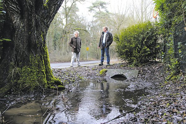 Fast dicht: Weil sich viel Sediment abgesetzt hat, ist nur noch ein Teil des Rohres zu sehen. Es misst einen Meter im Durchmesser. - © Sigurd Gringel