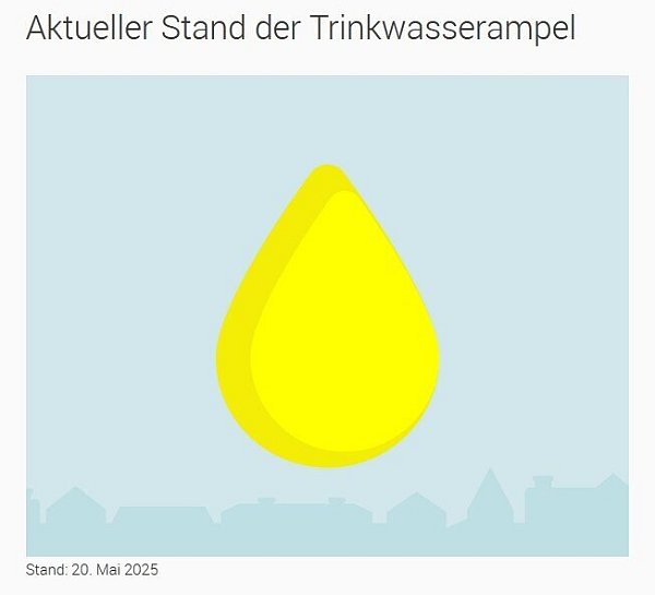Aktuell steht die Trinkwasserampel für Rheda-Wiedenbrück und Rietberg auf "Gelb". - © Screenshot/VGW