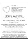 Traueranzeige für Brigitte Wulfhorst 