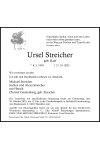 Traueranzeige für Ursel Streicher 