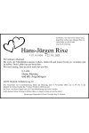 Traueranzeige für Hans-Jürgen Rixe 