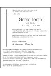 Traueranzeige für Grete Tente 