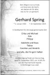 Traueranzeige für Gerhard Spring 