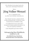 Traueranzeige für Jörg Volker Wenzel 