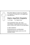 Traueranzeige für Hans-Joachim Kopietz 