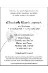 Traueranzeige für Elisabeth Klasfauseweh 