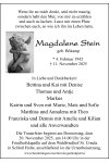 Traueranzeige für Magdalena Stein 