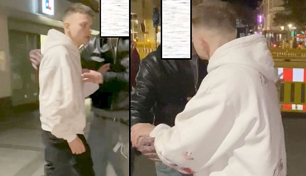 Die Polizei sucht mit diesen Fotos einen Tatverdächtigen, der am 3.10.2024 einen 21-Jährigen an der Bahnhofstraße krankenhausreif geschlagen hat. - © Polizei