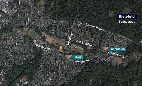 Die Kripo hat den Tatabend mit Hilfe einer Karte visualisiert. - © Screenshot: Aktenzeichen XY / ZDF